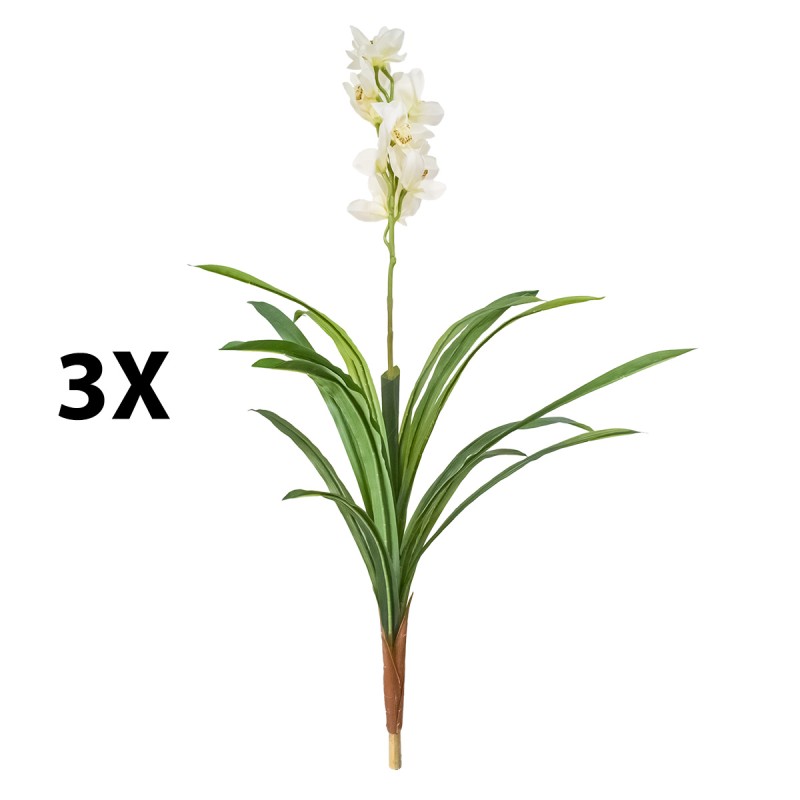 Floare artificiala, Orhidee barca fara ghiveci, Naimeed D5620, 120x100 cm, Alb