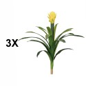 Floare artificiala, Guzmania fara ghiveci, Naimeed D5627, 70x75 cm, Galben