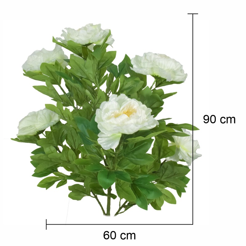 Floare artificiala, Bujor Chinezesc fara ghiveci, Naimeed D5632, 90x60 cm, Alb Floare artificiala, Bujor Chinezesc fara ghiveci, Naimeed D5632, 90x60 cm, Alb