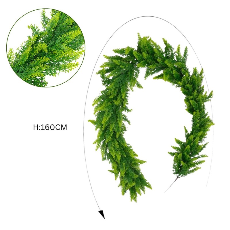 Ghirlanda decorativa artificiala, tip Chiparos, Naimeed D6948, 160 cm, Verde Ghirlanda decorativa artificiala, tip Chiparos, Naimeed D6948, 160 cm, Verde