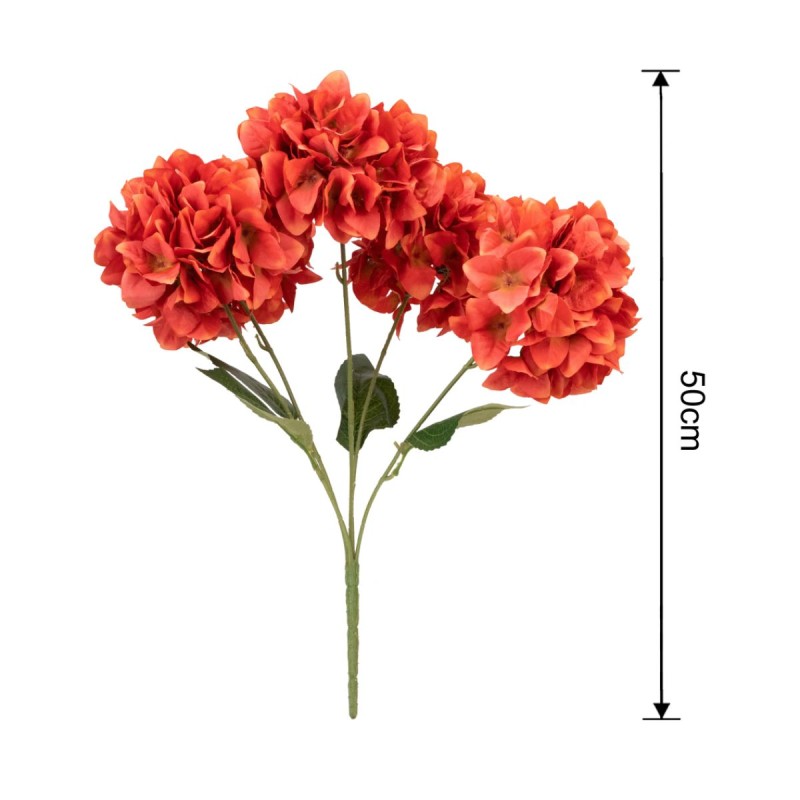 Buchet floare artificiala, Hortensie cu 5 ramuri si 6 capete, 50 cm, Naimeed D7033, Rosu Buchet floare artificiala, Hortensie cu 5 ramuri si 6 capete, 50 cm, Naimeed D7033, Rosu