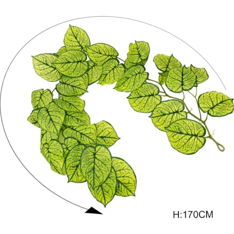 Ghirlanda artificiala cu 28 frunze, tip Epipremnum, Naimeed D7021, 1.7m, Verde Ghirlanda artificiala cu 28 frunze, tip Epipremnum, Naimeed D7021, 1.7m, Verde