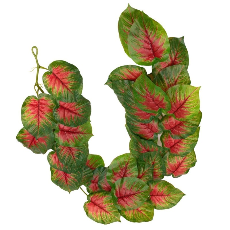Ghirlanda artificiala cu 28 frunze, tip Dieffenbachia, Naimeed D7022, 1.7m, Rosu Ghirlanda artificiala cu 28 frunze, tip Dieffenbachia, Naimeed D7022, 1.7m, Rosu