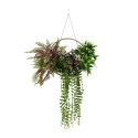 Aranjament Suspendat cu Plante Artificiale pe Disc Decorativ Auriu, Naimeed D7475, diametru 30 cm