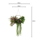 Aranjament Suspendat cu Plante Artificiale pe Disc Decorativ Auriu, Naimeed D7475, diametru 30 cm