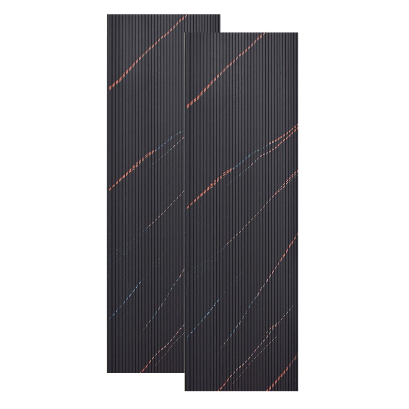 Set 2 panouri decorative, riflaj, polimer rigid, Naimeed D5464, 270x30x0.5cm, Negru Set 2 panouri decorative, riflaj, polimer rigid, Naimeed D5464, 270x30x0.5cm, Negru