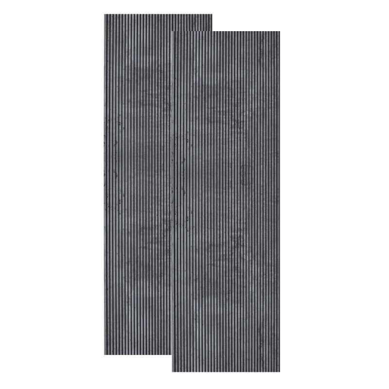 Set 2 panouri decorative, riflaj, polimer rigid, Naimeed D5466, 270x30x0.5cm, Gri