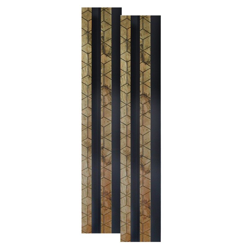 Set 2 panouri decorative, riflaj, polimer rigid, Naimeed D5475, 270x12x2cm, Negru/Auriu Set 2 panouri decorative, riflaj, polimer rigid, Naimeed D5475, 270x12x2cm, Negru/Auriu