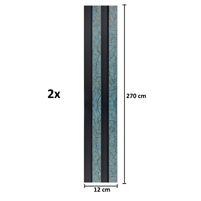 Set 2 panouri decorative, riflaj, polimer rigid, Naimeed D5476, 270x12x2cm, Turcoaz Set 2 panouri decorative, riflaj, polimer rigid, Naimeed D5476, 270x12x2cm, Turcoaz