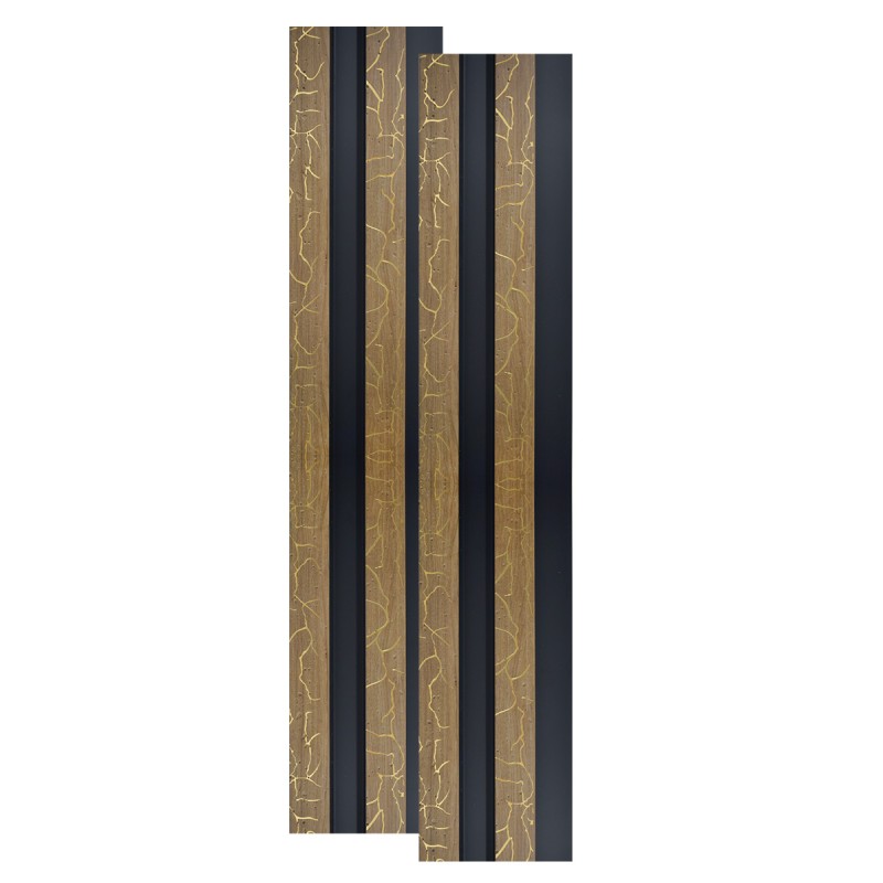 Set 2 panouri decorative, riflaj, polimer rigid, Naimeed D5477, 270x12x2cm, Maro