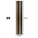 Set 2 panouri decorative, riflaj, polimer rigid, Naimeed D5477, 270x12x2cm, Maro