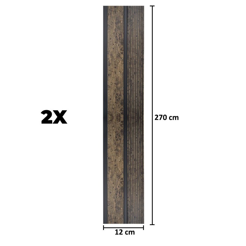Set 2 panouri decorative, riflaj, polimer rigid, Naimeed D5484, 270x12x1cm, Maro Set 2 panouri decorative, riflaj, polimer rigid, Naimeed D5484, 270x12x1cm, Maro