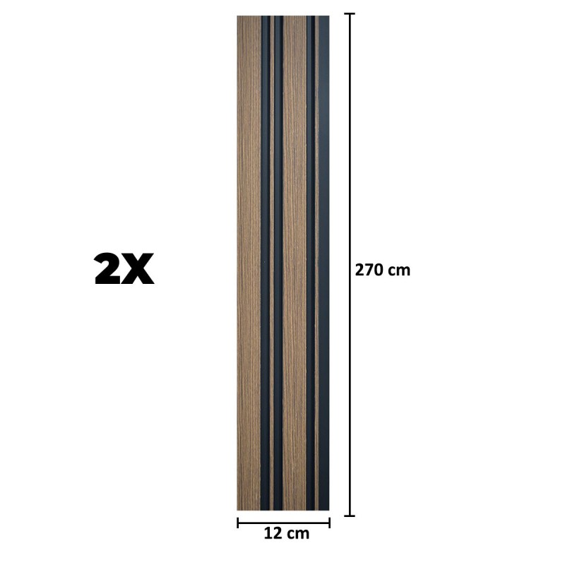 Set 2 panouri decorative, riflaj, polimer rigid, Naimeed D5489, 270x12x1cm, Maro Set 2 panouri decorative, riflaj, polimer rigid, Naimeed D5489, 270x12x1cm, Maro