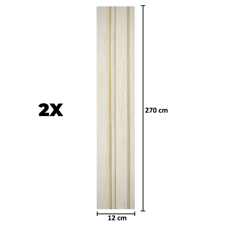Set 2 panouri decorative, riflaj, polimer rigid, Naimeed D5491, 270x12x1cm, Alb Set 2 panouri decorative, riflaj, polimer rigid, Naimeed D5491, 270x12x1cm, Alb