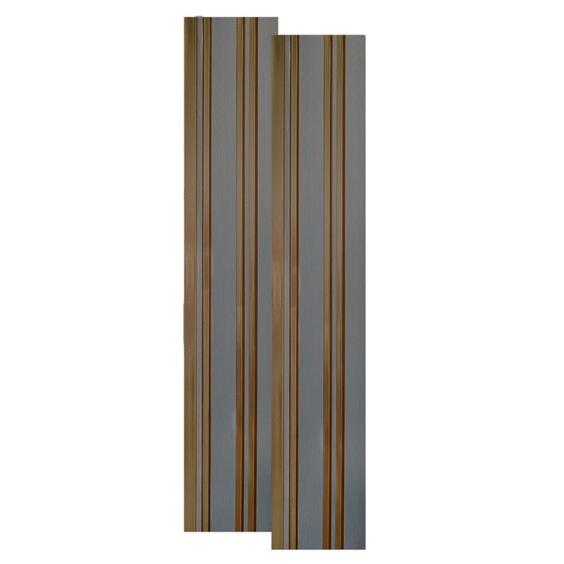 Set 2 panouri decorative, riflaj, polimer rigid, Naimeed D5493, 270x12x1cm, Gri/Auriu Set 2 panouri decorative, riflaj, polimer rigid, Naimeed D5493, 270x12x1cm, Gri/Auriu