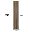 Set 2 panouri decorative, riflaj, polimer rigid, Naimeed D5493, 270x12x1cm, Gri/Auriu Set 2 panouri decorative, riflaj, polimer rigid, Naimeed D5493, 270x12x1cm, Gri/Auriu