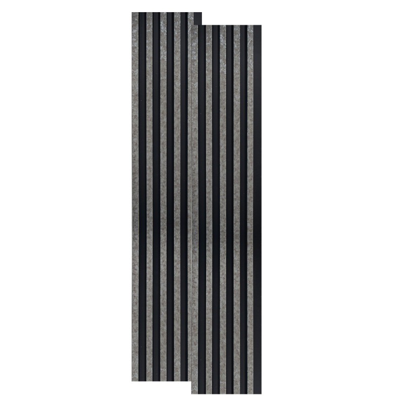 Set 2 panouri decorative, riflaj, polimer rigid, Naimeed D5494, 270x12x1cm, Negru/Gri Set 2 panouri decorative, riflaj, polimer rigid, Naimeed D5494, 270x12x1cm, Negru/Gri