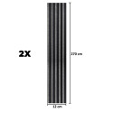 Set 2 panouri decorative, riflaj, polimer rigid, Naimeed D5494, 270x12x1cm, Negru/Gri Set 2 panouri decorative, riflaj, polimer rigid, Naimeed D5494, 270x12x1cm, Negru/Gri