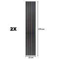 Set 2 panouri decorative, riflaj, polimer rigid, Naimeed D5497, 270x12x1cm, Negru Set 2 panouri decorative, riflaj, polimer rigid, Naimeed D5497, 270x12x1cm, Negru