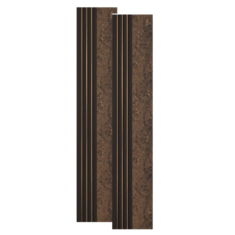 Set 2 panouri decorative, riflaj, polimer rigid, Naimeed D5502, 270x16x1cm, Maro