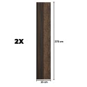 Set 2 panouri decorative, riflaj, polimer rigid, Naimeed D5502, 270x16x1cm, Maro