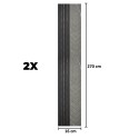 Set 2 panouri decorative, riflaj, polimer rigid, Naimeed D5503, 270x16x1cm, Gri
