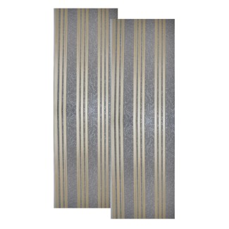 Set 2 panouri decorative, riflaj, polimer rigid, Naimeed D5507, 270x30x0.5cm, Gri/Auriu Set 2 panouri decorative, riflaj, polimer rigid, Naimeed D5507, 270x30x0.5cm, Gri/Auriu