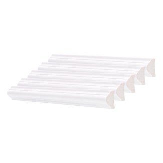 Set 5 Bagheta decorativa, polimer rigid, Naimeed D6694, Alb, 230x2.5x1.5cm