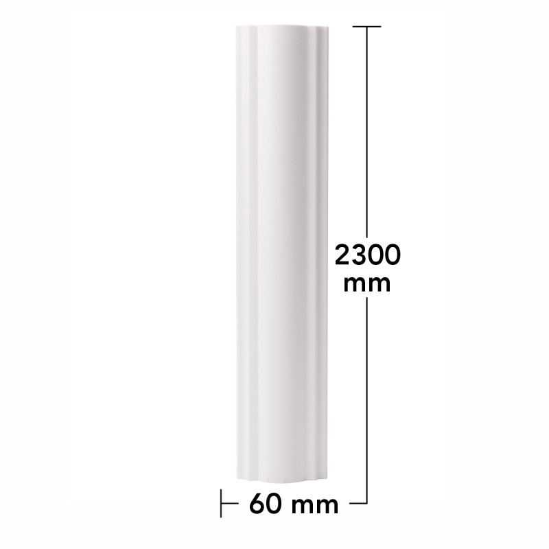 Set 5 Bagheta decorativa, polimer rigid, Naimeed D6696, Alb, 230x6x2.1cm