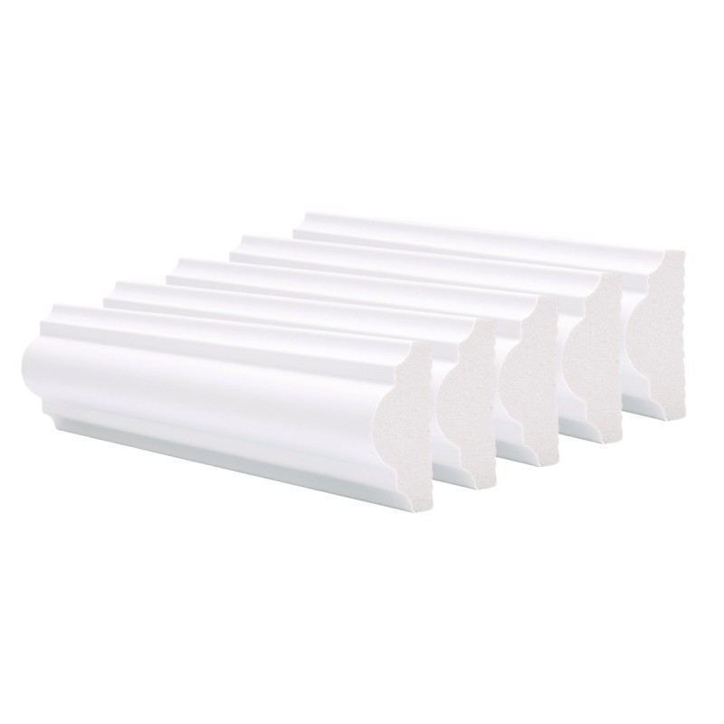 Set 5 Bagheta decorativa, polimer rigid, Naimeed D6696, Alb, 230x6x2.1cm