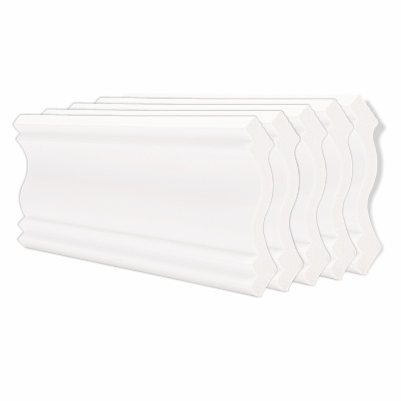 Set 5 plinte decorative, polimer rigid, Naimeed D6697, Alb, 2300x120x15mm Set 5 plinte decorative, polimer rigid, Naimeed D6697, Alb, 2300x120x15mm