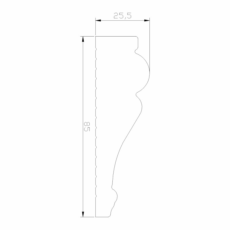 Set 5 plinte decorative, polimer rigid, Naimeed D6698, Alb, 2300x85x25mm Set 5 plinte decorative, polimer rigid, Naimeed D6698, Alb, 2300x85x25mm