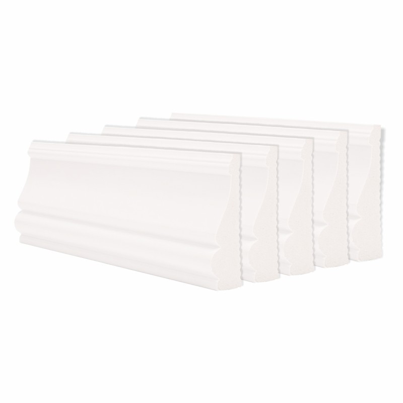 Set 5 plinte decorative, polimer rigid, Naimeed D6698, Alb, 2300x85x25mm Set 5 plinte decorative, polimer rigid, Naimeed D6698, Alb, 2300x85x25mm
