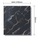 Panou decorativ, riflaj, polimer rigid, Naimeed D7608, Dimensiuni 270x30.5x0.45cm, Negru