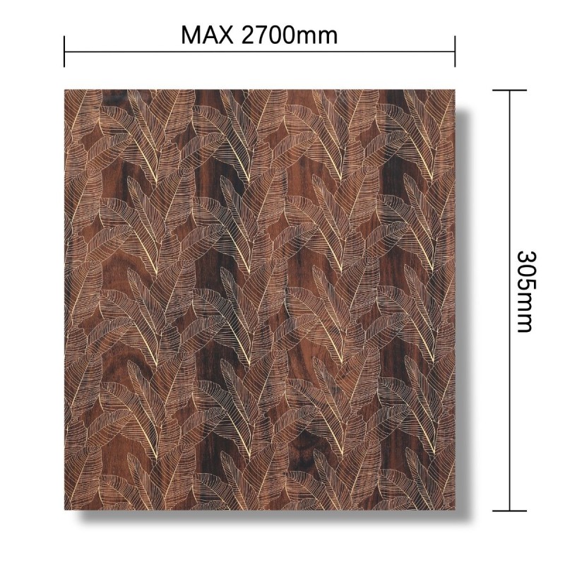 Panou decorativ, riflaj, polimer rigid, Naimeed D7616, Dimensiuni 270x30.5x0.45cm, Maro