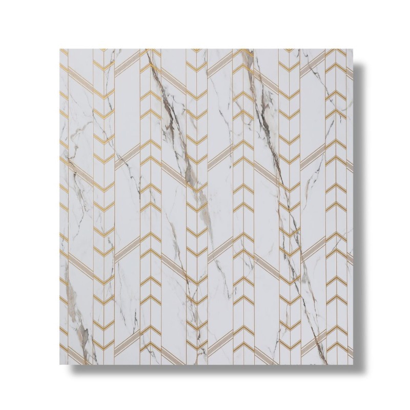 Panou decorativ, riflaj, polimer rigid, Naimeed D7620, Dimensiuni 270x30.5x0.45cm, Alb