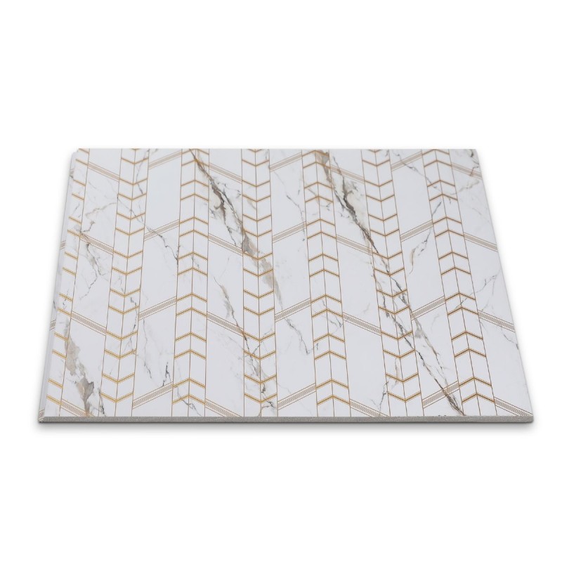 Panou decorativ, riflaj, polimer rigid, Naimeed D7620, Dimensiuni 270x30.5x0.45cm, Alb