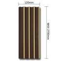 Panou decorativ, riflaj, polimer rigid, Naimeed D7628, Dimensiuni 270x12x1cm, Maro ciocolatiu