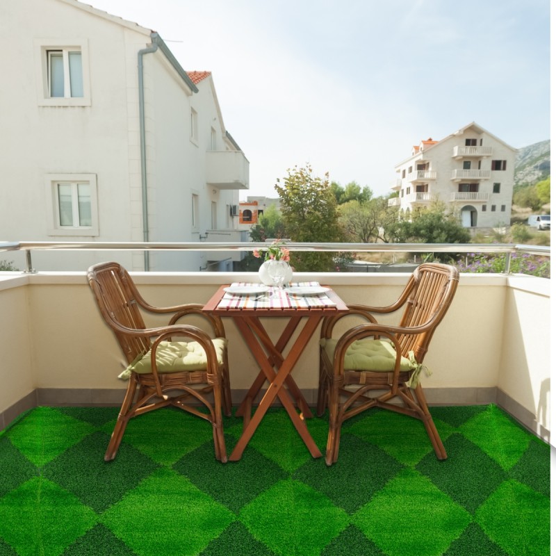 Covor gazon artificial, Naimeed D6543, model romburi, pentru decorare interioara sau exterioara, Verde, 1000x900x30mm Covor gazon artificial, Naimeed D6543, model romburi, pentru decorare interioara sau exterioara, Verde, 1000x900x30mm