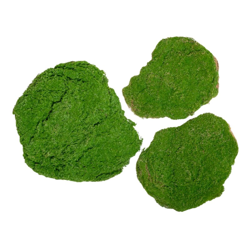 Set 3 muschi artificial de padure, Naimeed D6548, pentru decorare interioara sau exterioara, Verde, 50x3.5cm; 40x3.5cm; 30x3.5cm