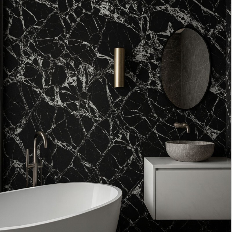 Rola panou autoadeziv, Naimeed D7373, design modern, 2.5mm grosime, 120x280cm, Negru