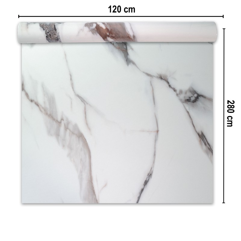 Rola panou autoadeziv, Naimeed D7395, design modern, 2.5mm grosime, 120x280cm, Alb