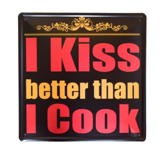 Tablou Metalic, I Kiss Better Than I Cook, Stil Retro, Naimeed D29-IKiss Tablou Metalic, I Kiss Better Than I Cook, Stil Retro, Naimeed D29-IKiss
