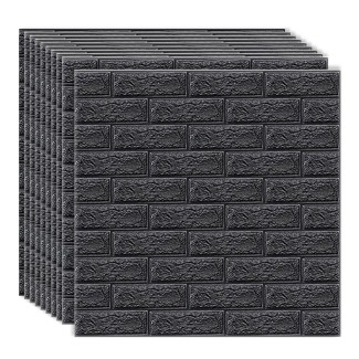 Set 10 x Tapet 3D autoadeziv, Naimeed D3402, model Caramida, 70 x 77 cm, 4mm grosime,  Negru Set 10 x Tapet 3D autoadeziv, Naimeed D3402, model Caramida, 70 x 77 cm, 4mm grosime,  Negru
