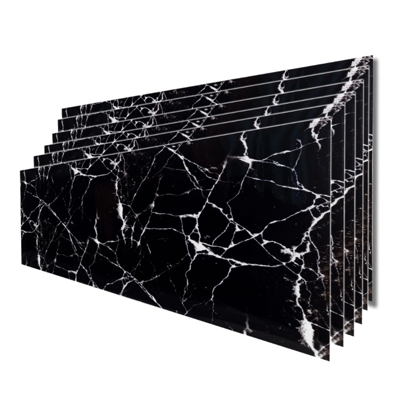 Set 6 panouri decorative, Autoadeziv, suprafata acoperita 1.08 mp, Naimeed D3492, 30x60 cm, Marmura Neagra Set 6 panouri decorative, Autoadeziv, suprafata acoperita 1.08 mp, Naimeed D3492, 30x60 cm, Marmura Neagra