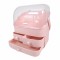 Organizator cosmetice, capac transparent, Naimeed D5320, 18x27x31cm, Roz