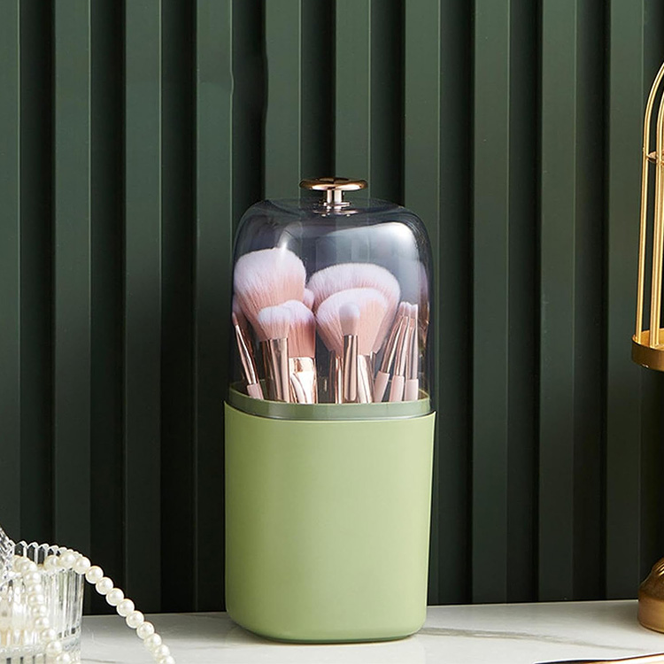 Organizator cosmetice, capac transparent, Naimeed D5376, 10x10x22cm, Verde