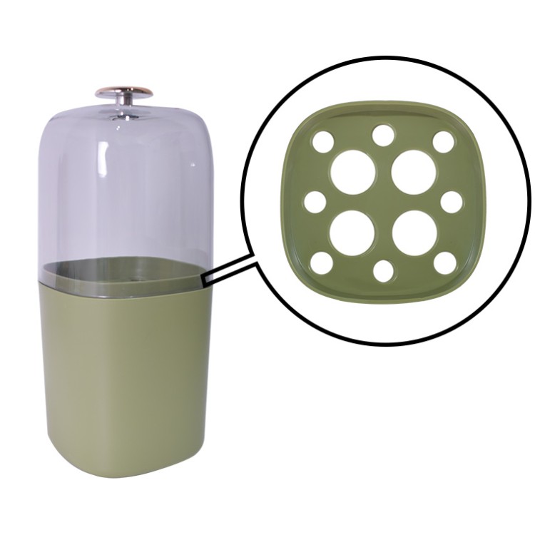Organizator cosmetice, capac transparent, Naimeed D5376, 10x10x22cm, Verde