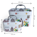 Set 2 Genti Cosmetice Tip Beauty Case, Naimeed D269, Cu maner metalic, London Set 2 Genti Cosmetice Tip Beauty Case, Naimeed D269, Cu maner metalic, London