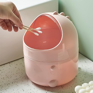 Cos de gunoi, cu capac, model dinozaur, Naimeed D5356, Roz, 14x14x20cm Cos de gunoi, cu capac, model dinozaur, Naimeed D5356, Roz, 14x14x20cm